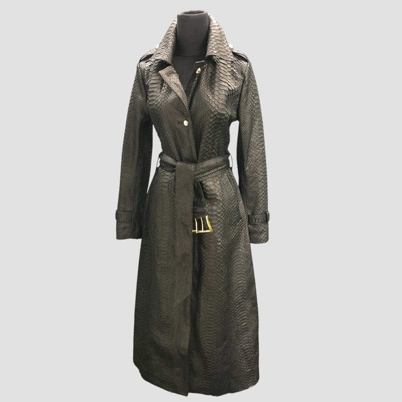 Python leather coat