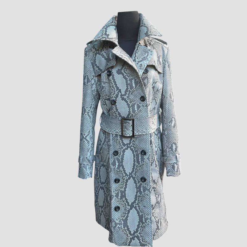Python leather coat