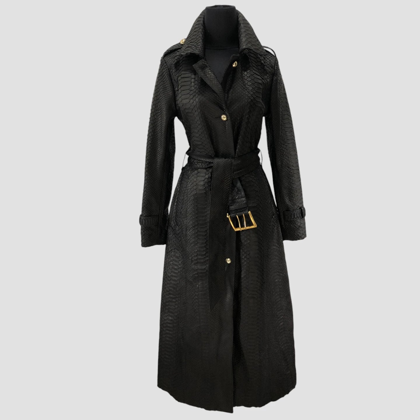 Python leather coat
