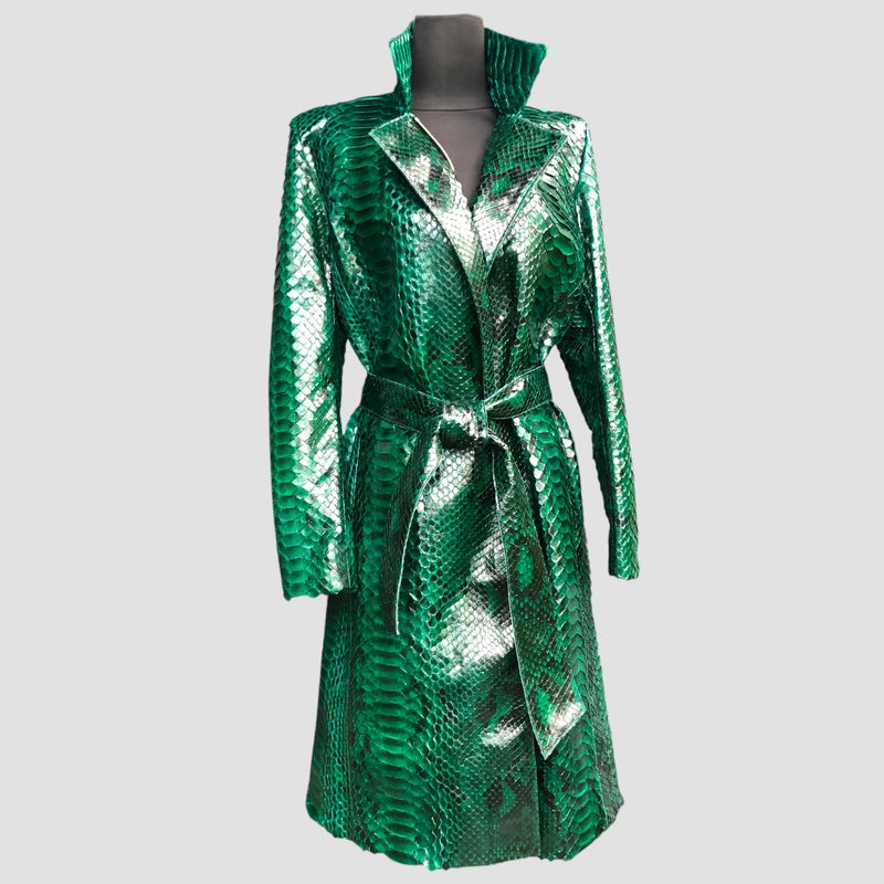 Dragon python leather coat