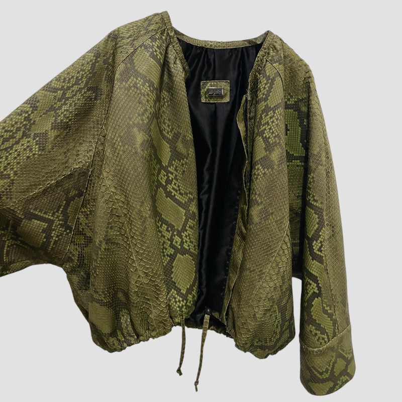 Python leather jacket