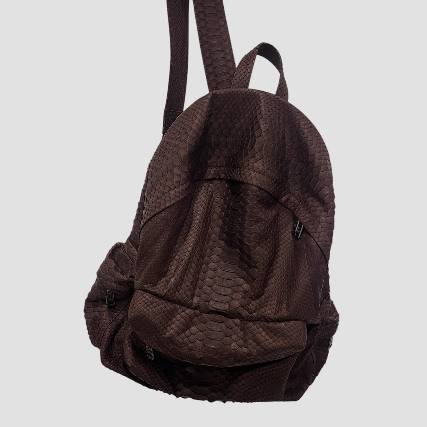 Python leather backpack
