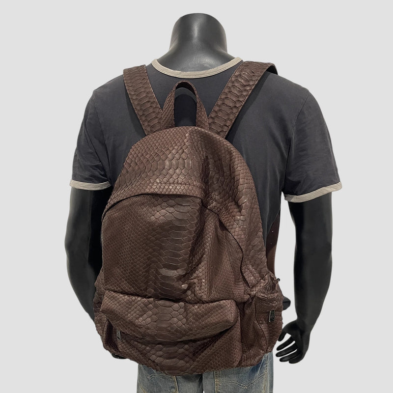 Python leather backpack