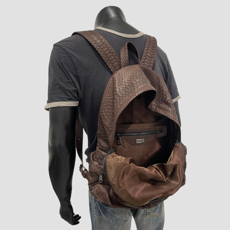 Python leather backpack