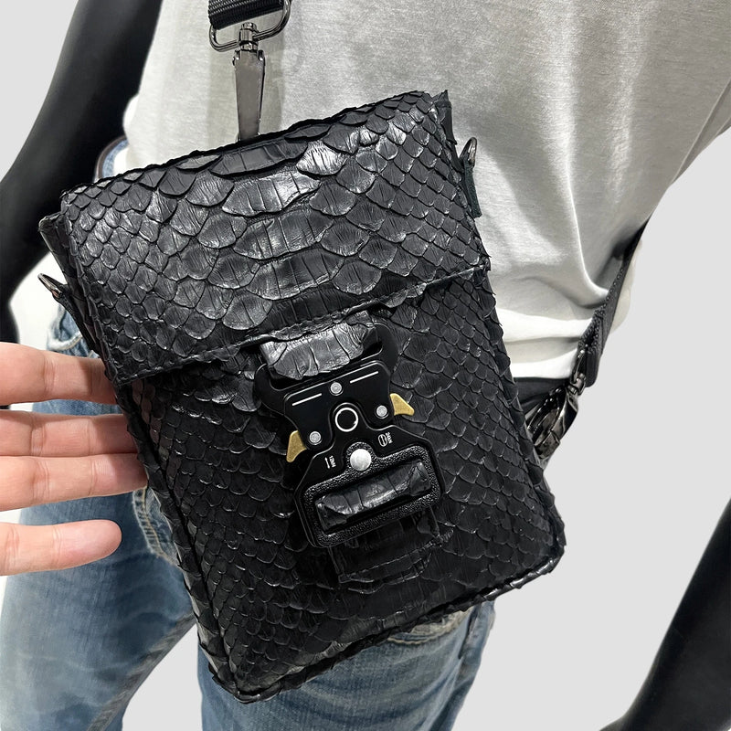 Python leather bag