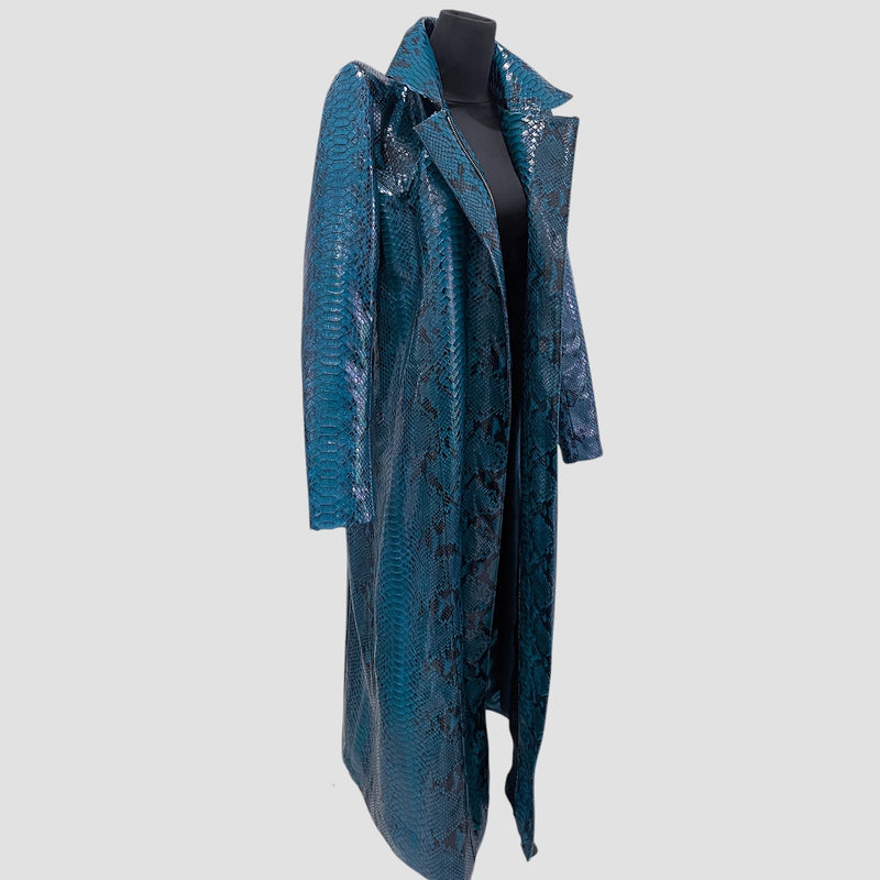 Python leather coat