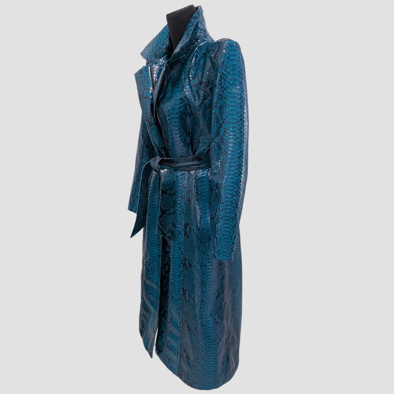 Python leather coat