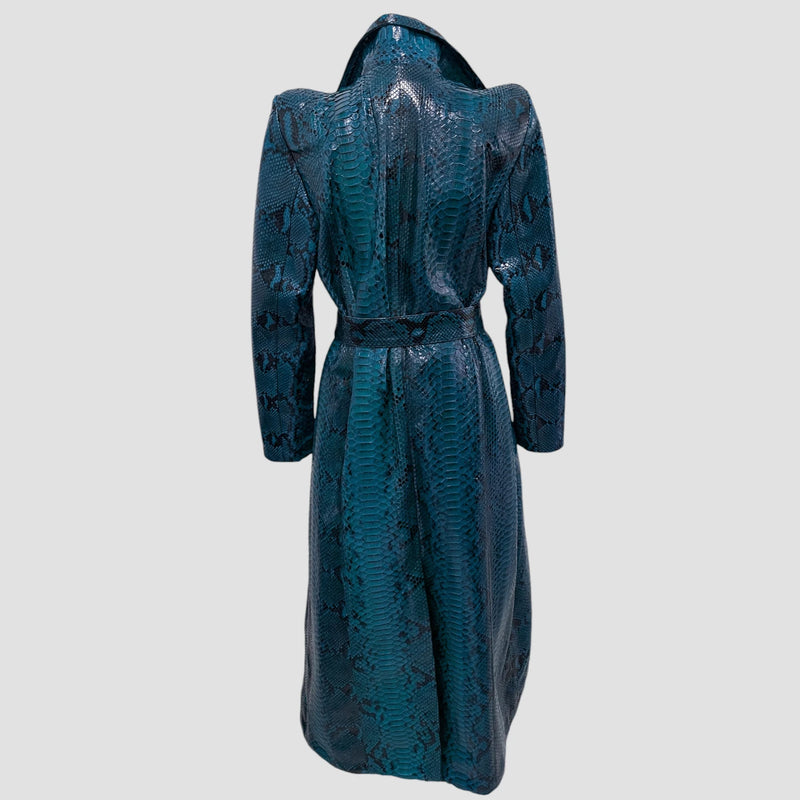 Python leather coat