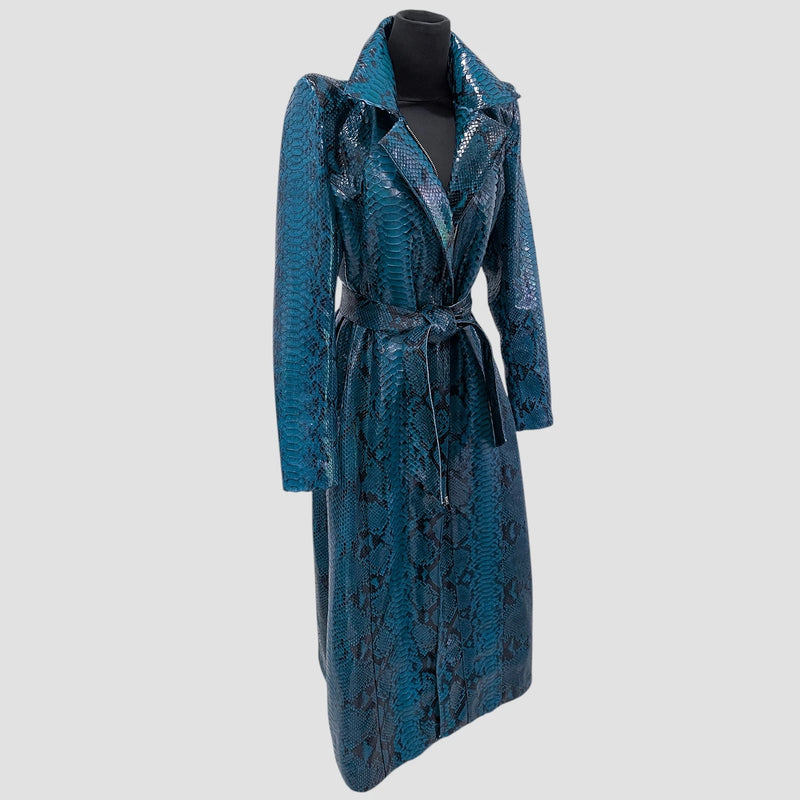 Python leather coat