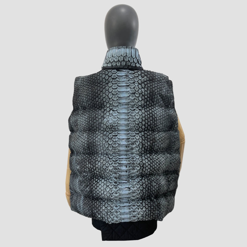 Woman's king python leather duck down vest