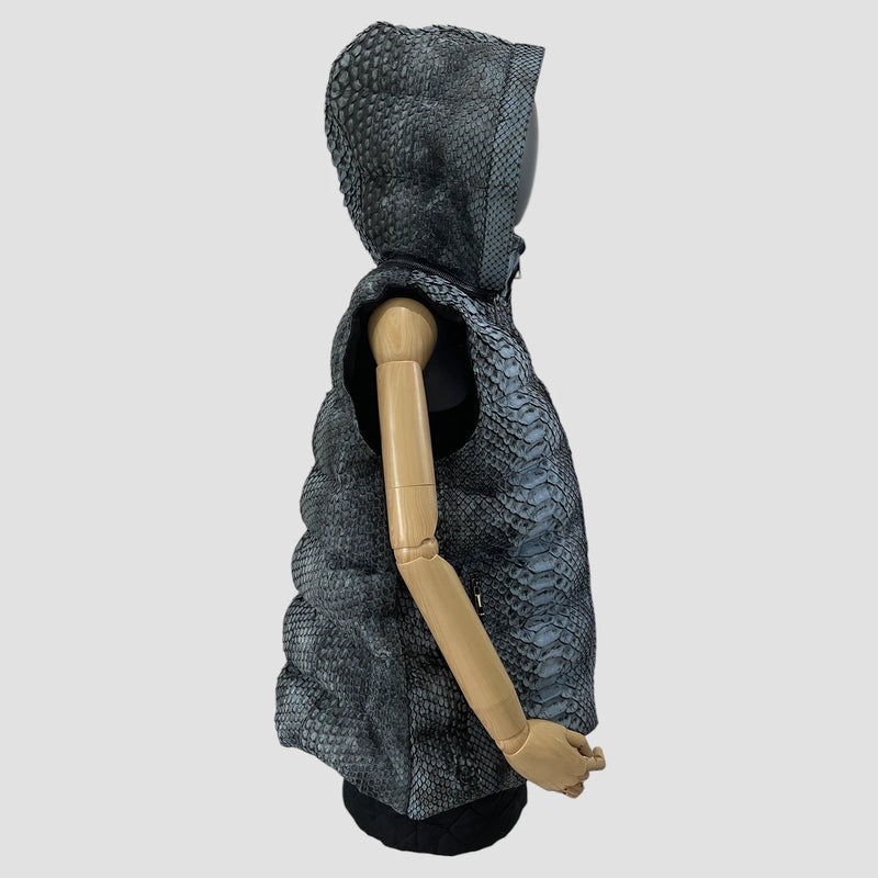 Woman's king python leather duck down vest