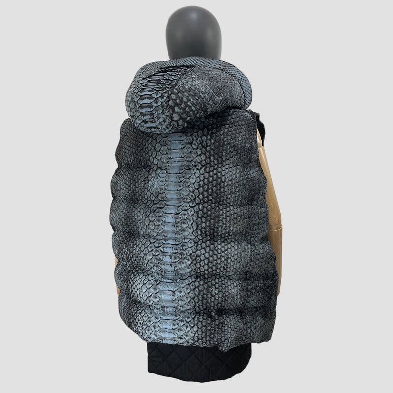 Woman's king python leather duck down vest