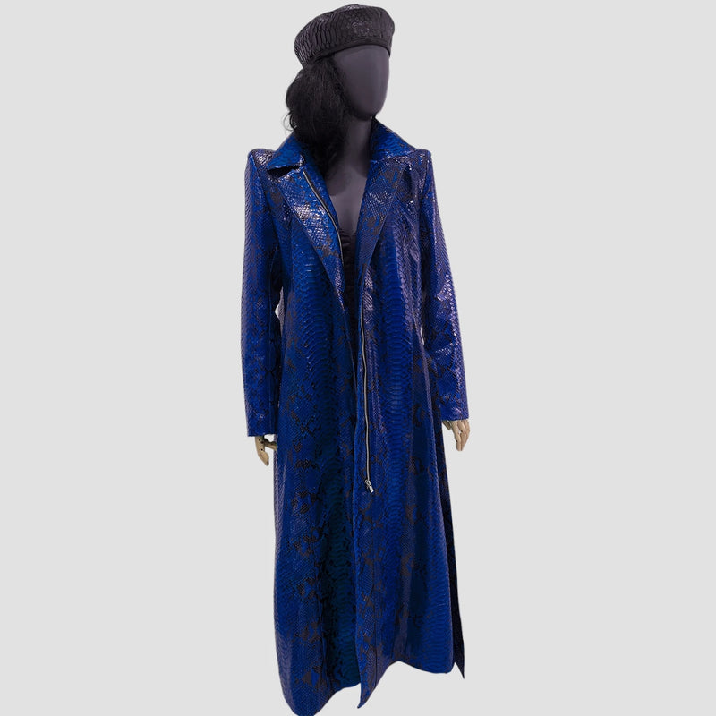 Python leather coat