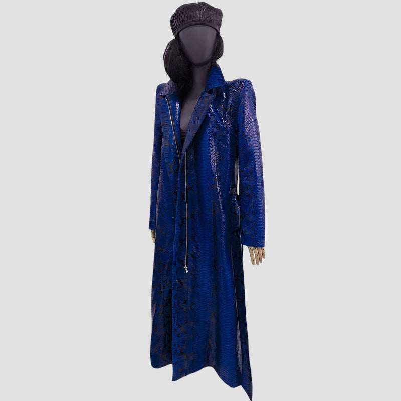 Python leather coat