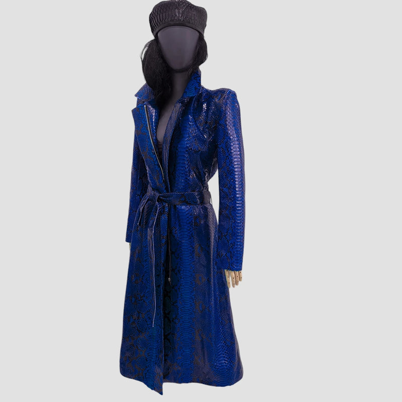 Python leather coat