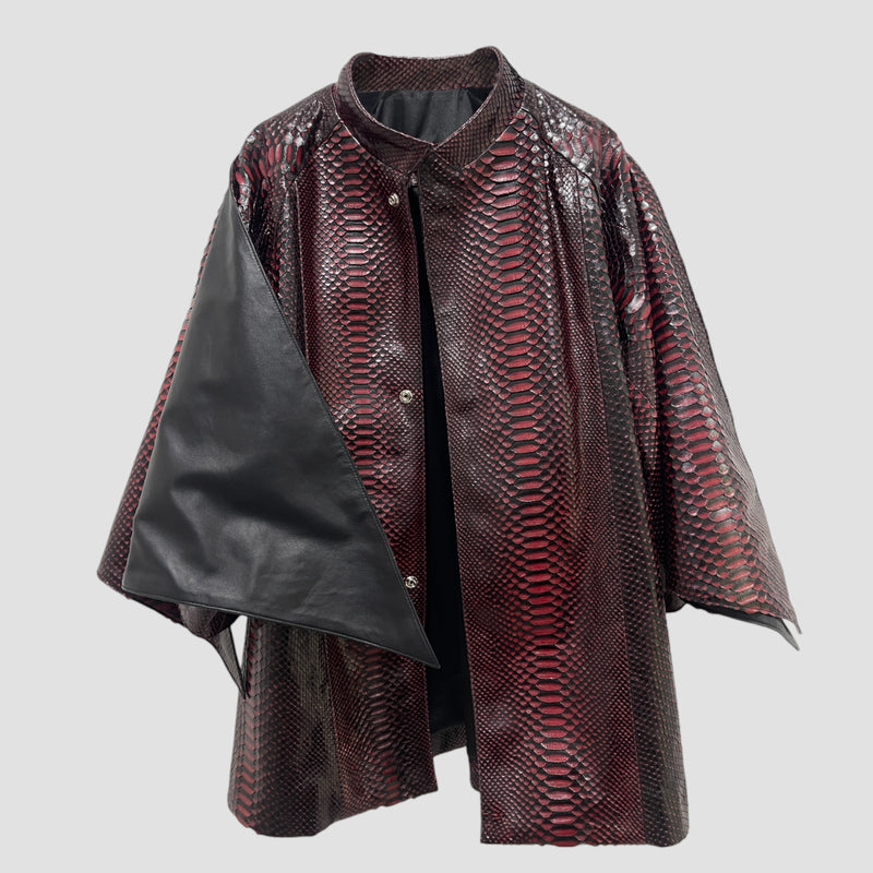Python leather cape