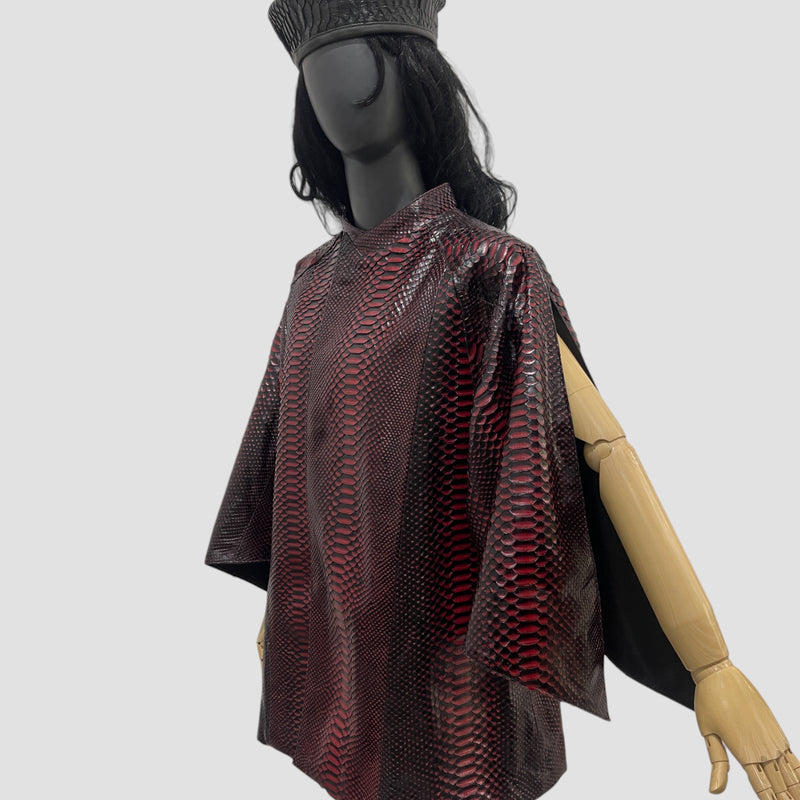 Python leather cape