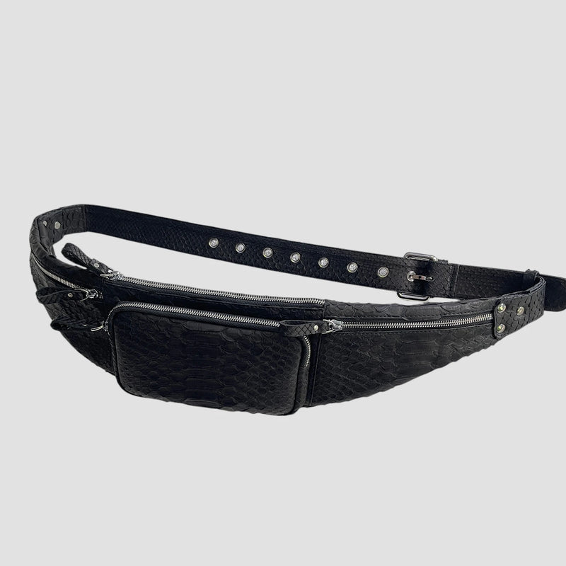 Python leather belt bag