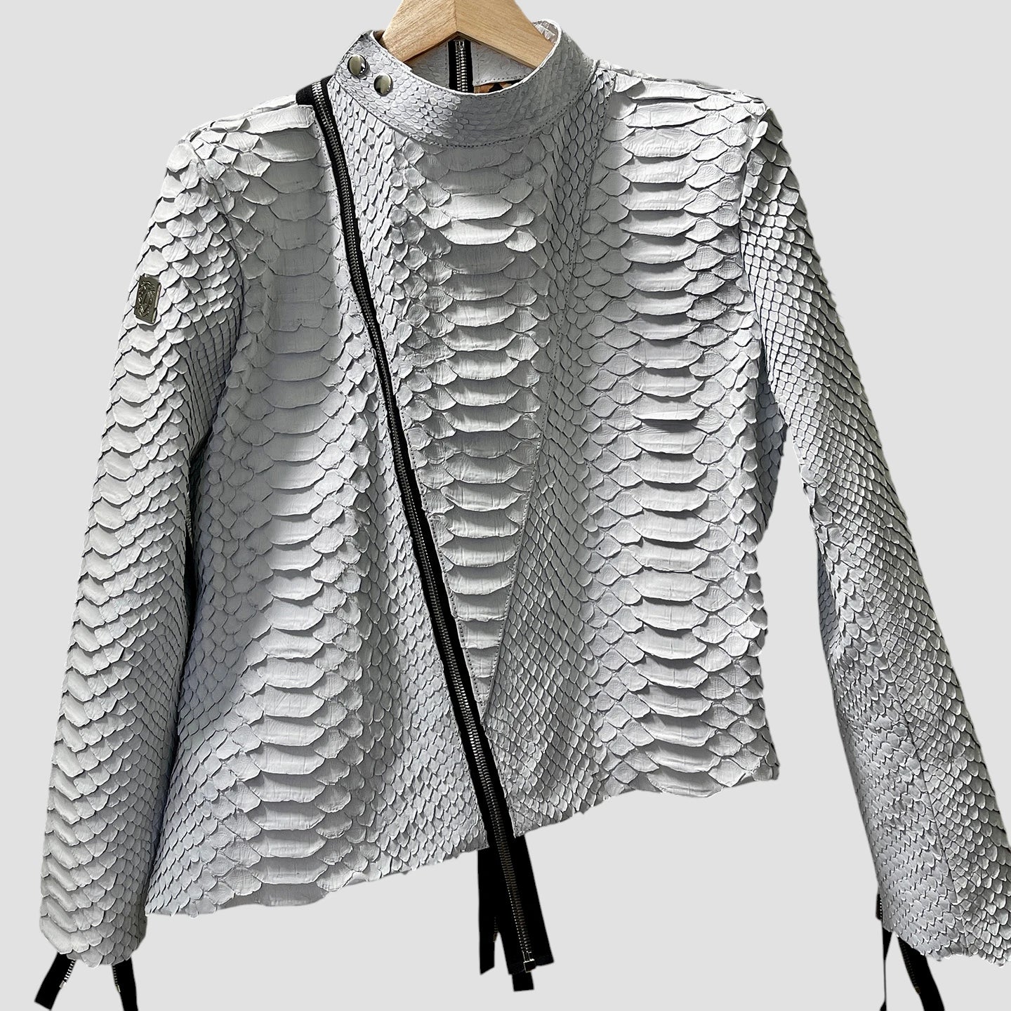 King python leather biker jacket