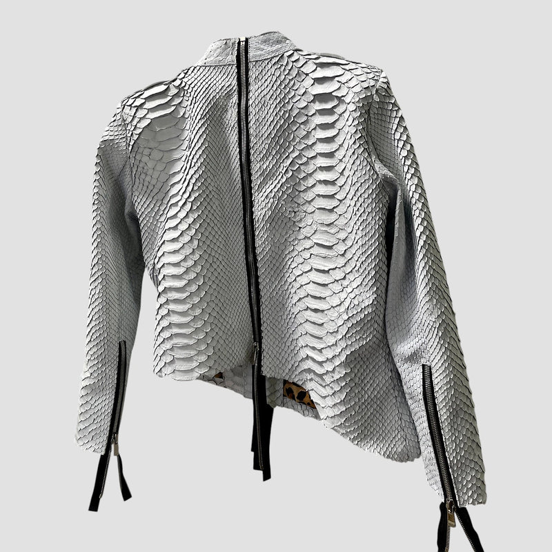 King python leather biker jacket