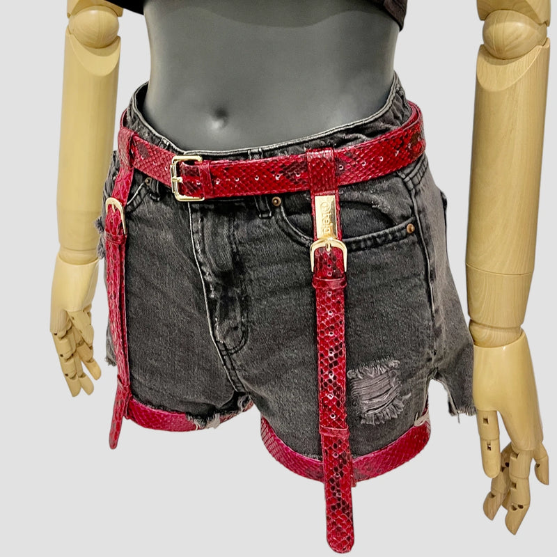 Python leather body harness set