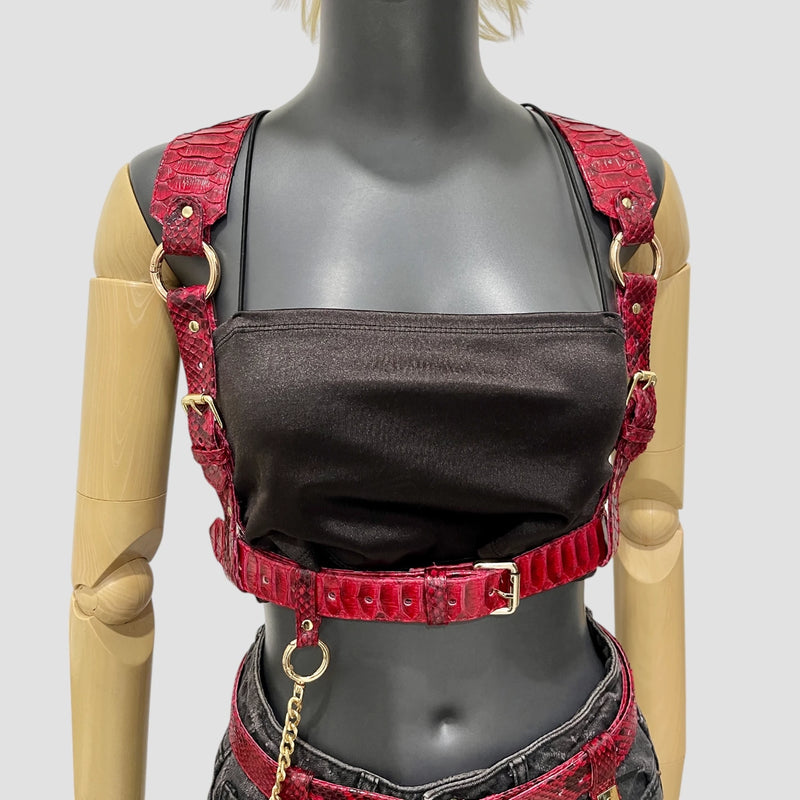 Python leather body harness set