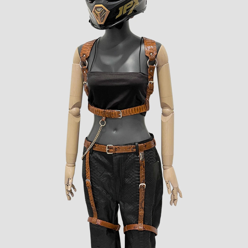 Python leather body harness set