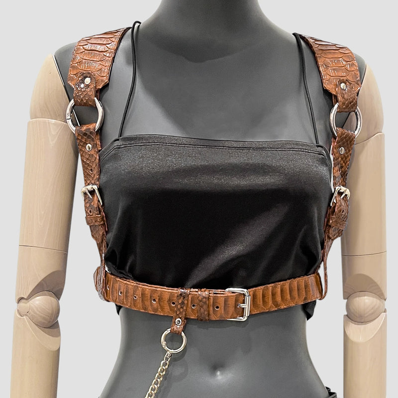 Python leather body harness set