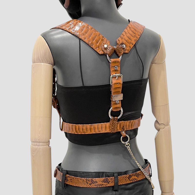 Python leather body harness set