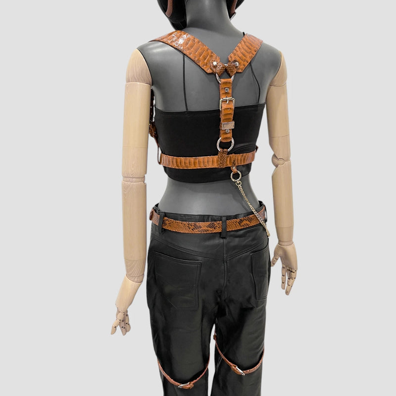 Python leather body harness set