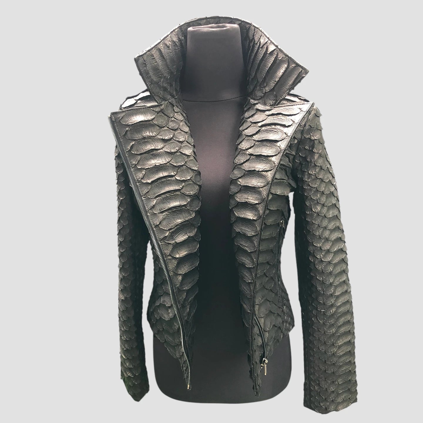 King python leather biker jacket