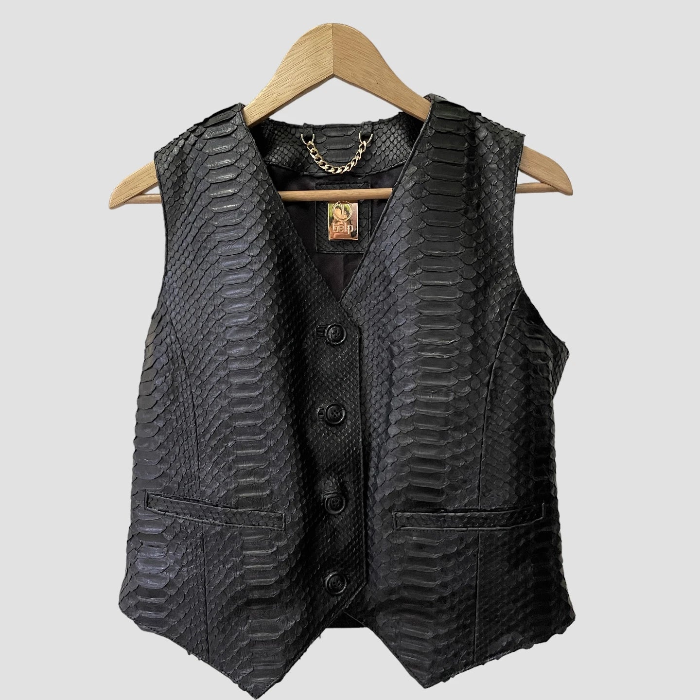 Python leather vest