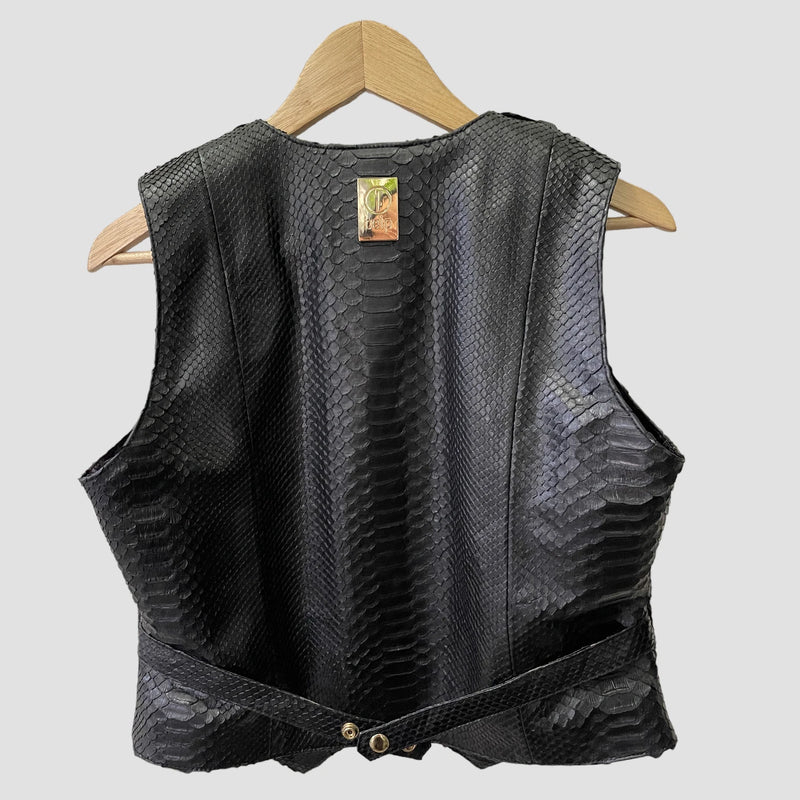 Python leather vest