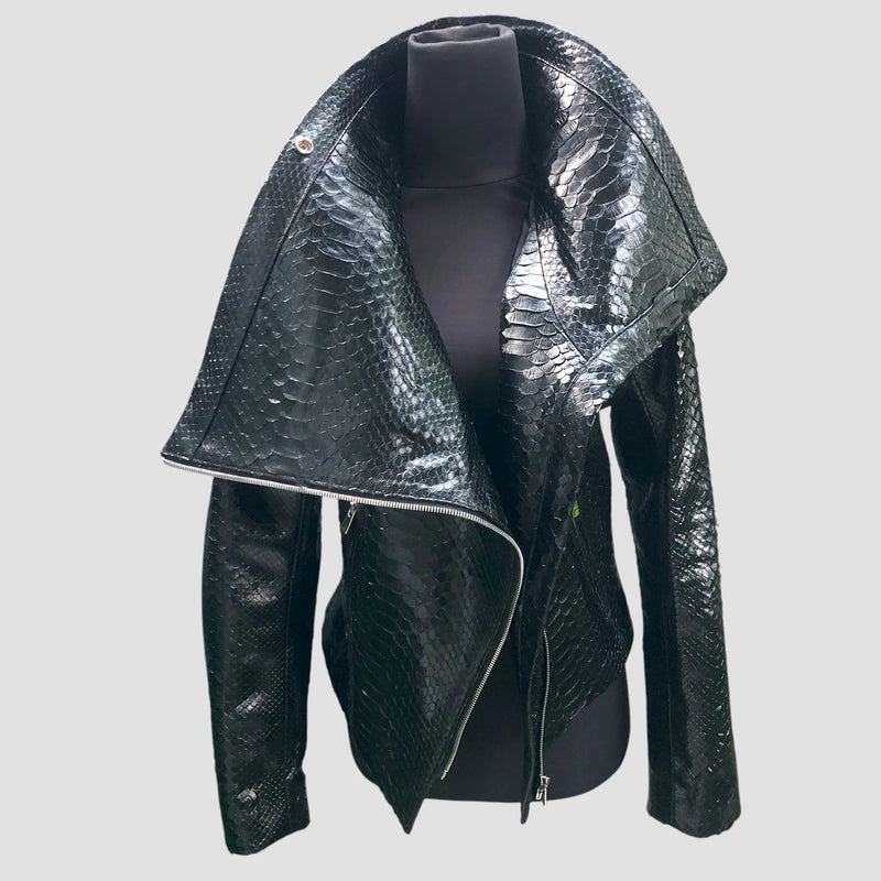 Python leather jacket