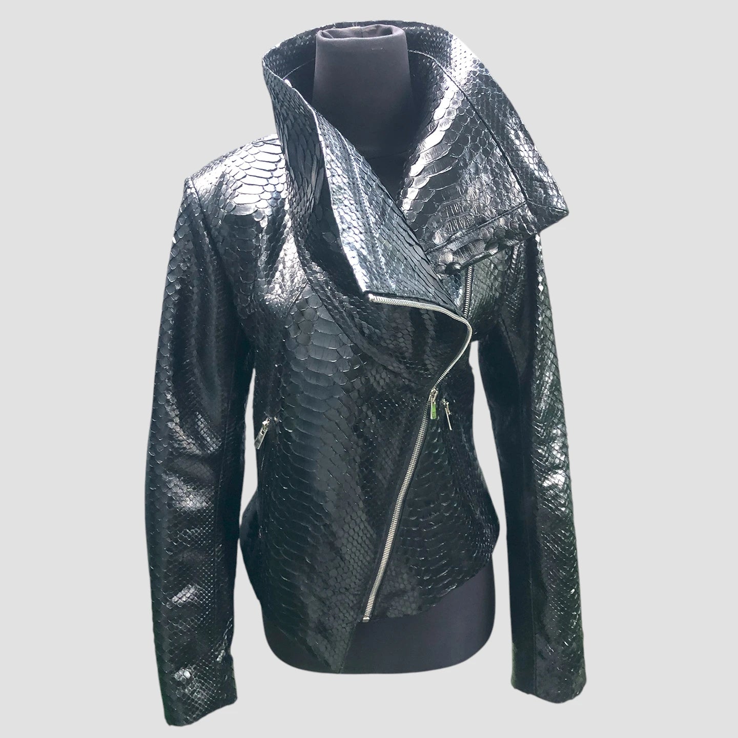 Python leather jacket