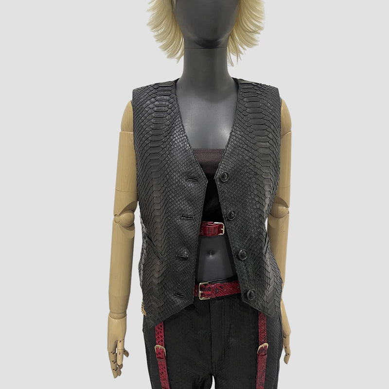 Python leather vest