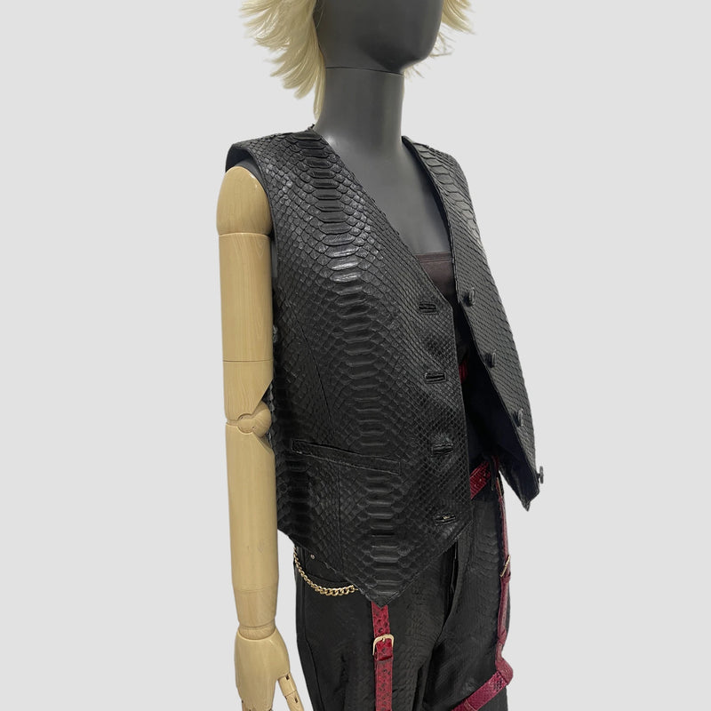 Python leather vest