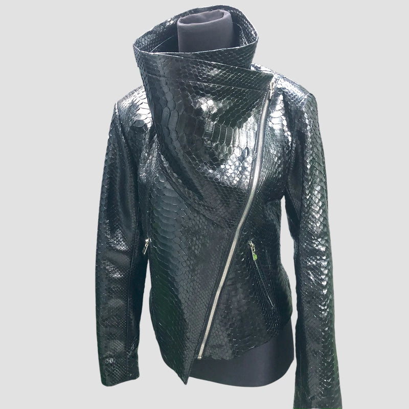 Python leather jacket