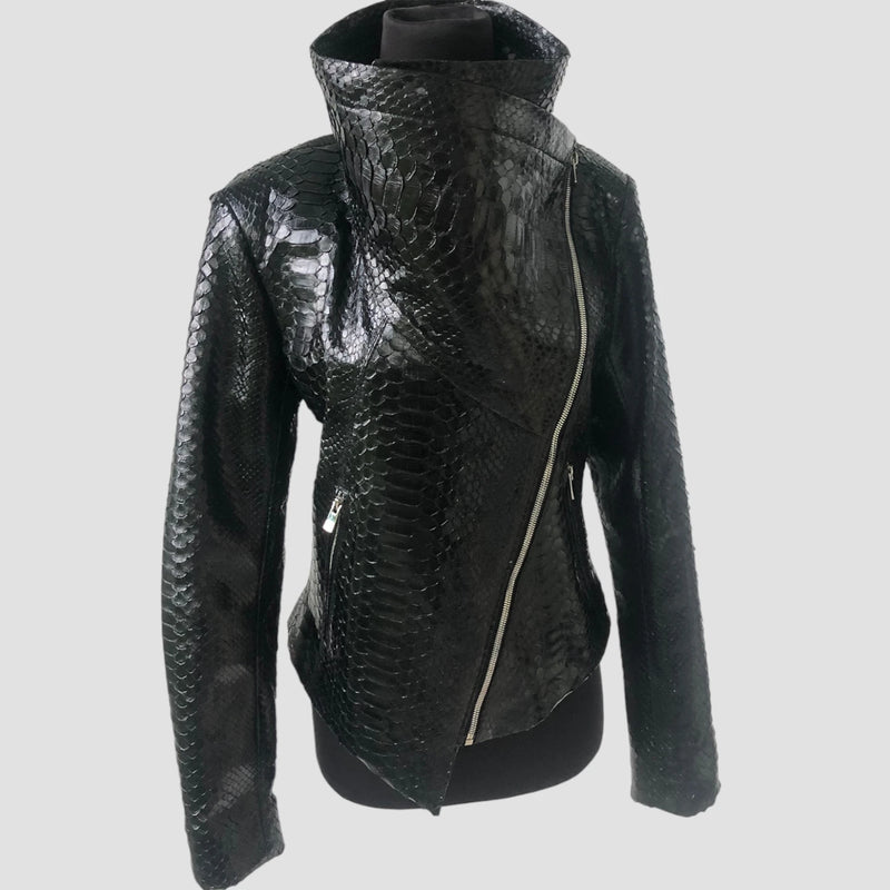 Python leather jacket