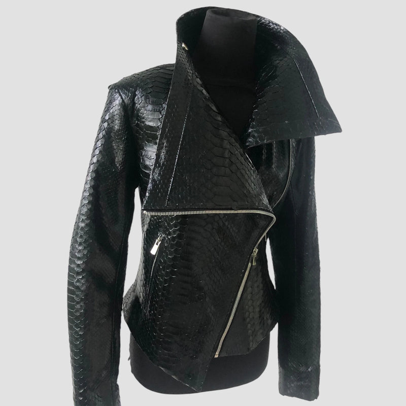 Python leather jacket