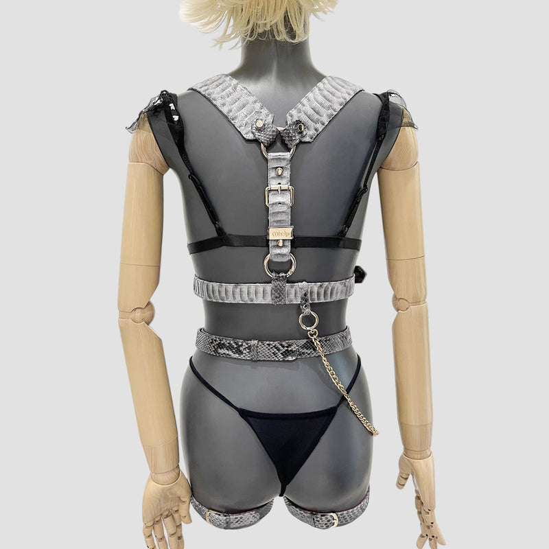 Python leather body harness set