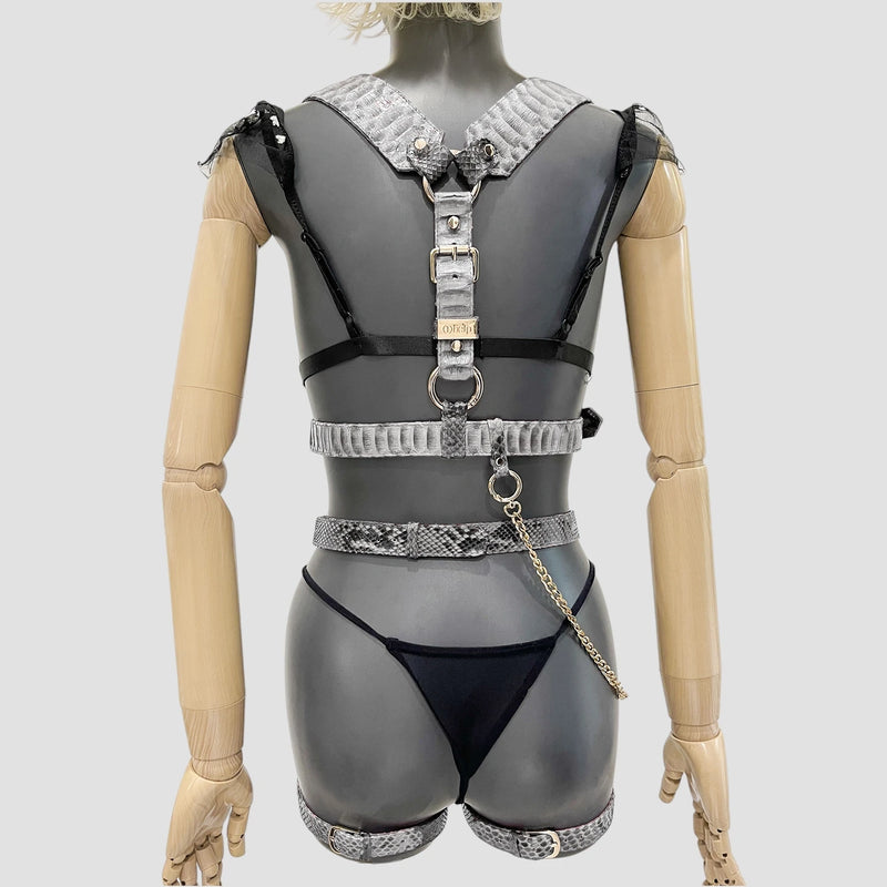 Python leather body harness set