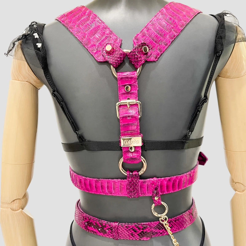 Python leather body harness set