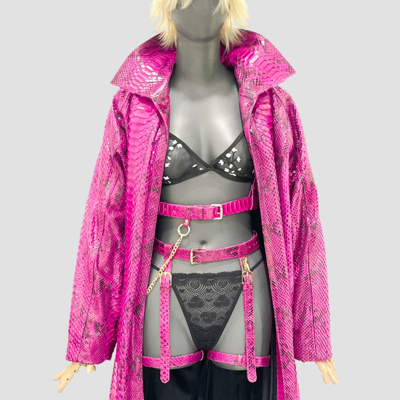 Python leather body harness set