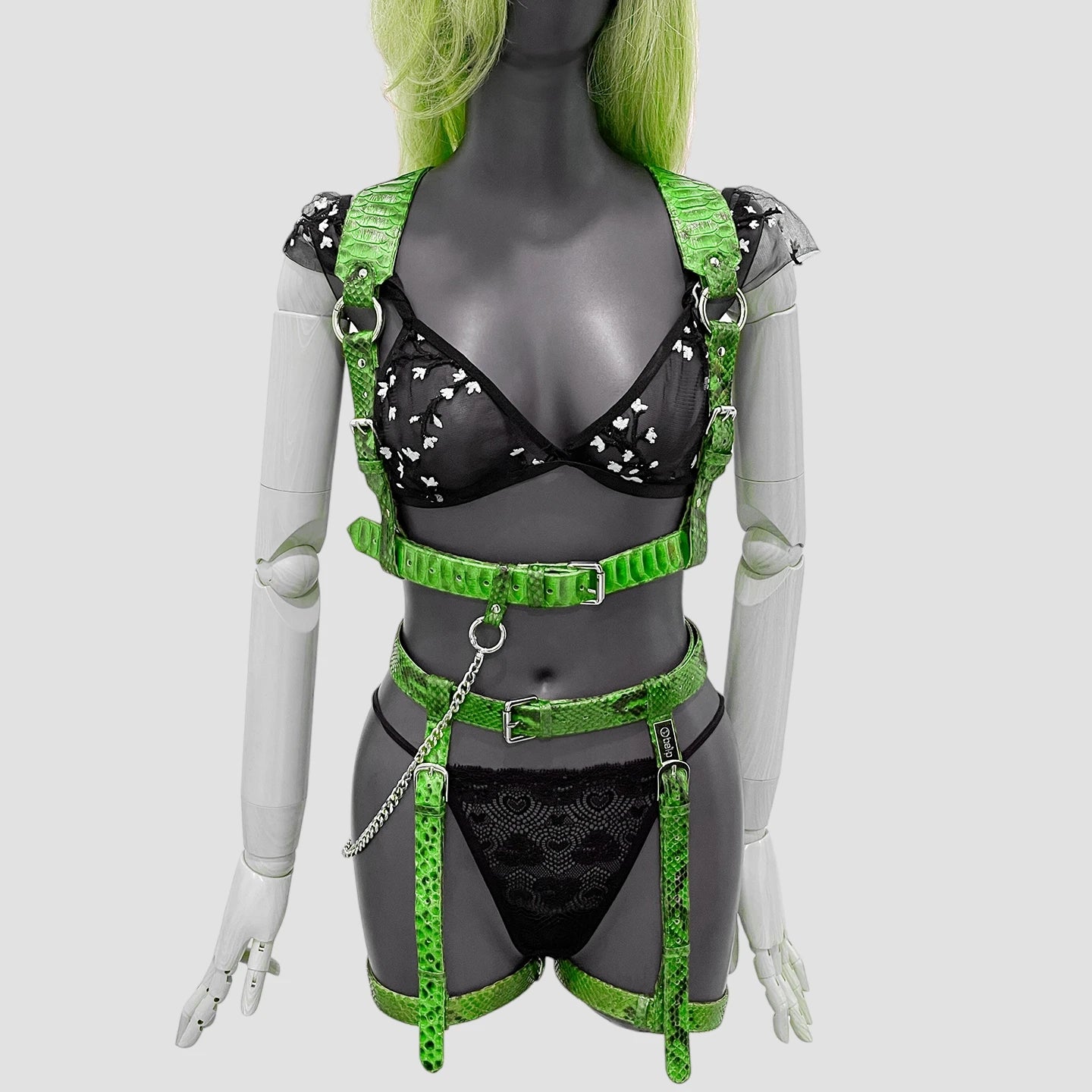 Python leather body harness set