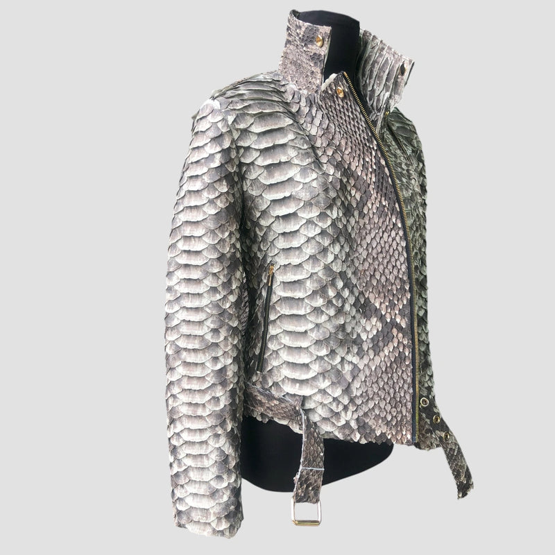 King python leather biker jacket