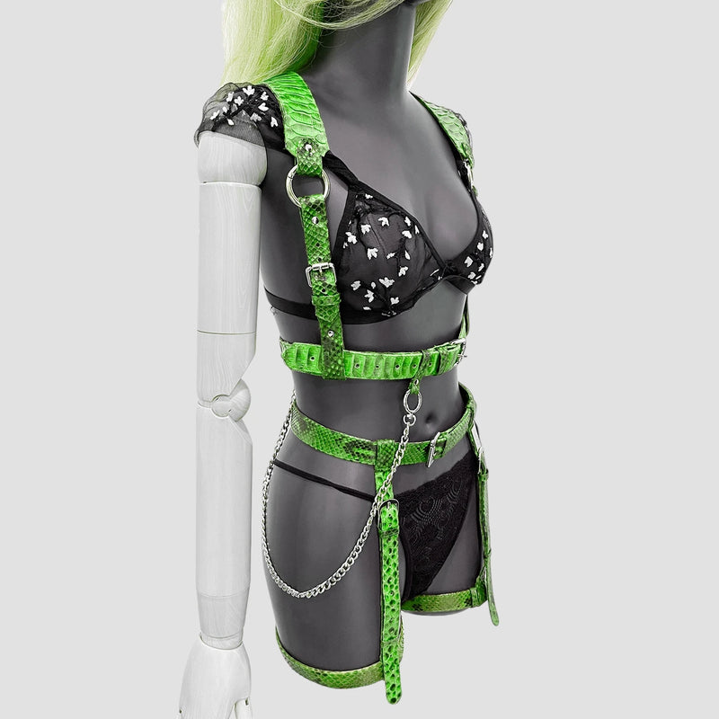 Python leather body harness set