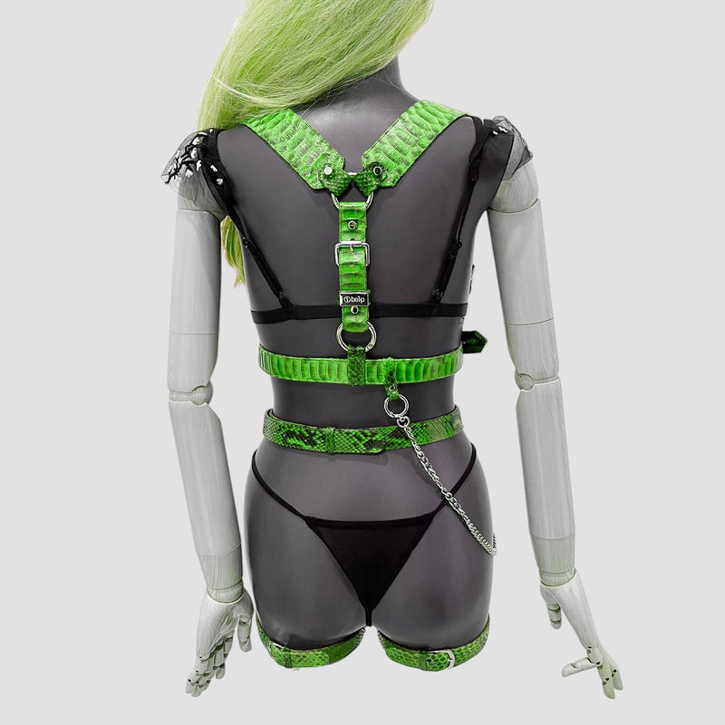 Python leather body harness set