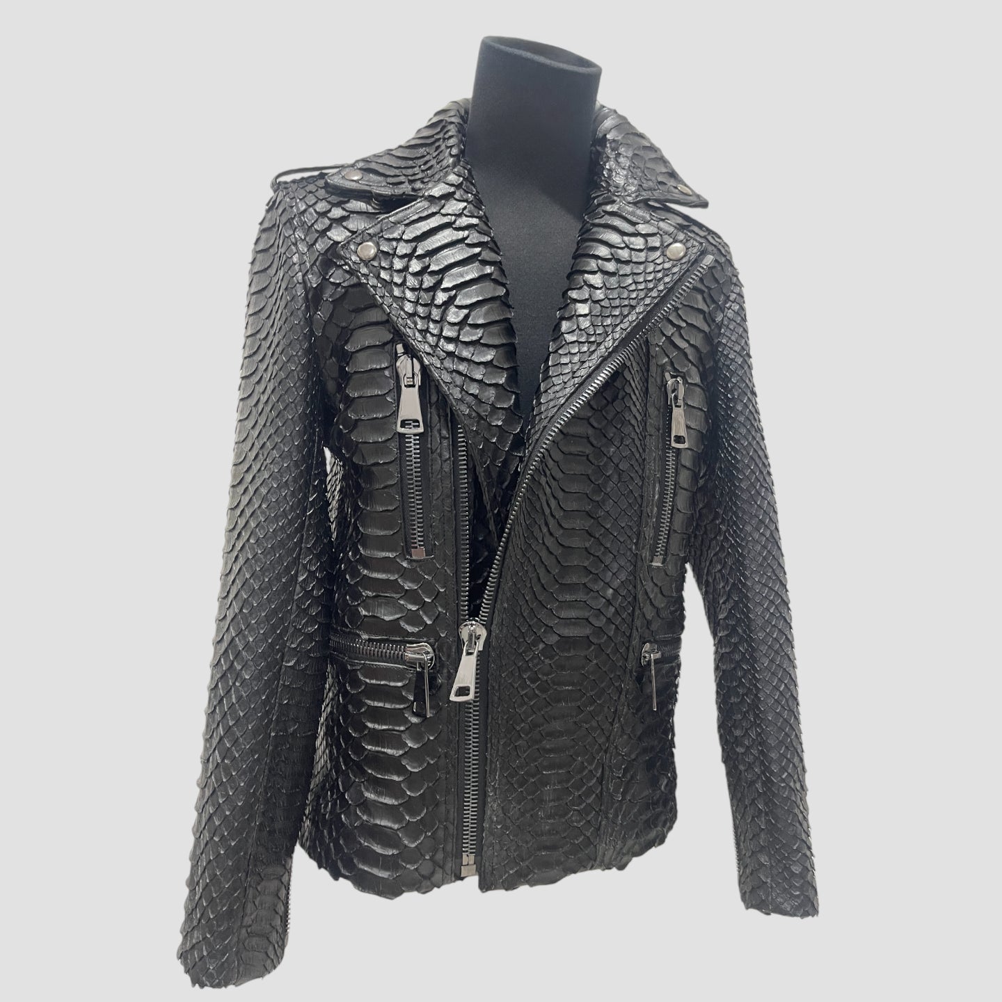 King python leather jacket back zippers