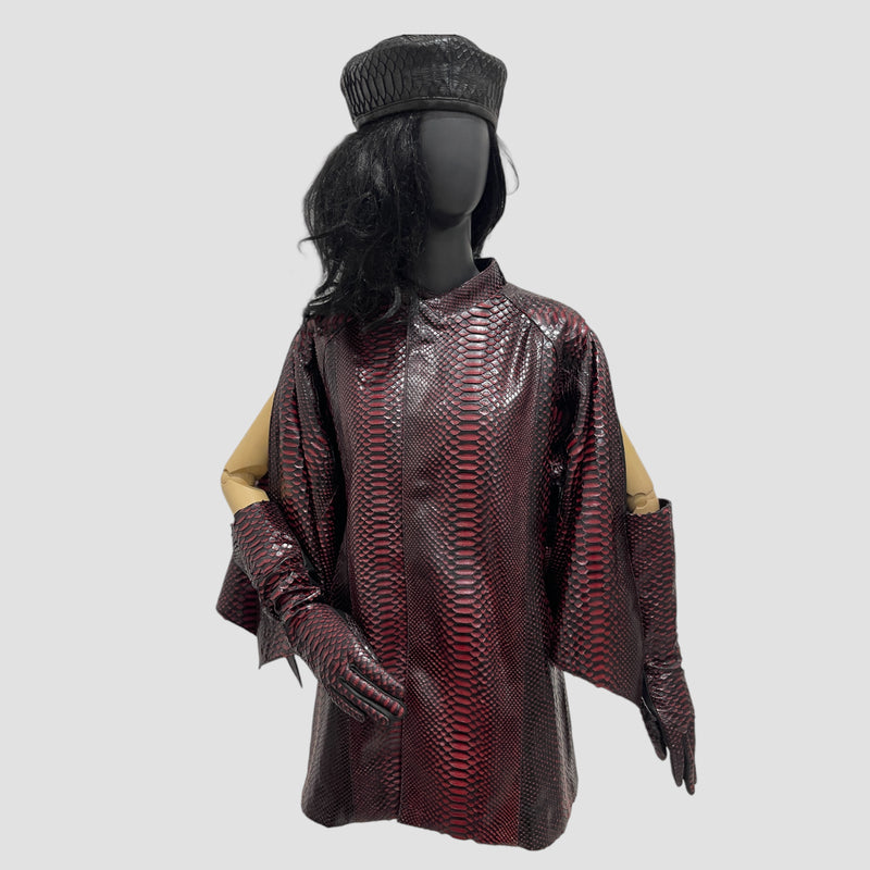 Python leather cape